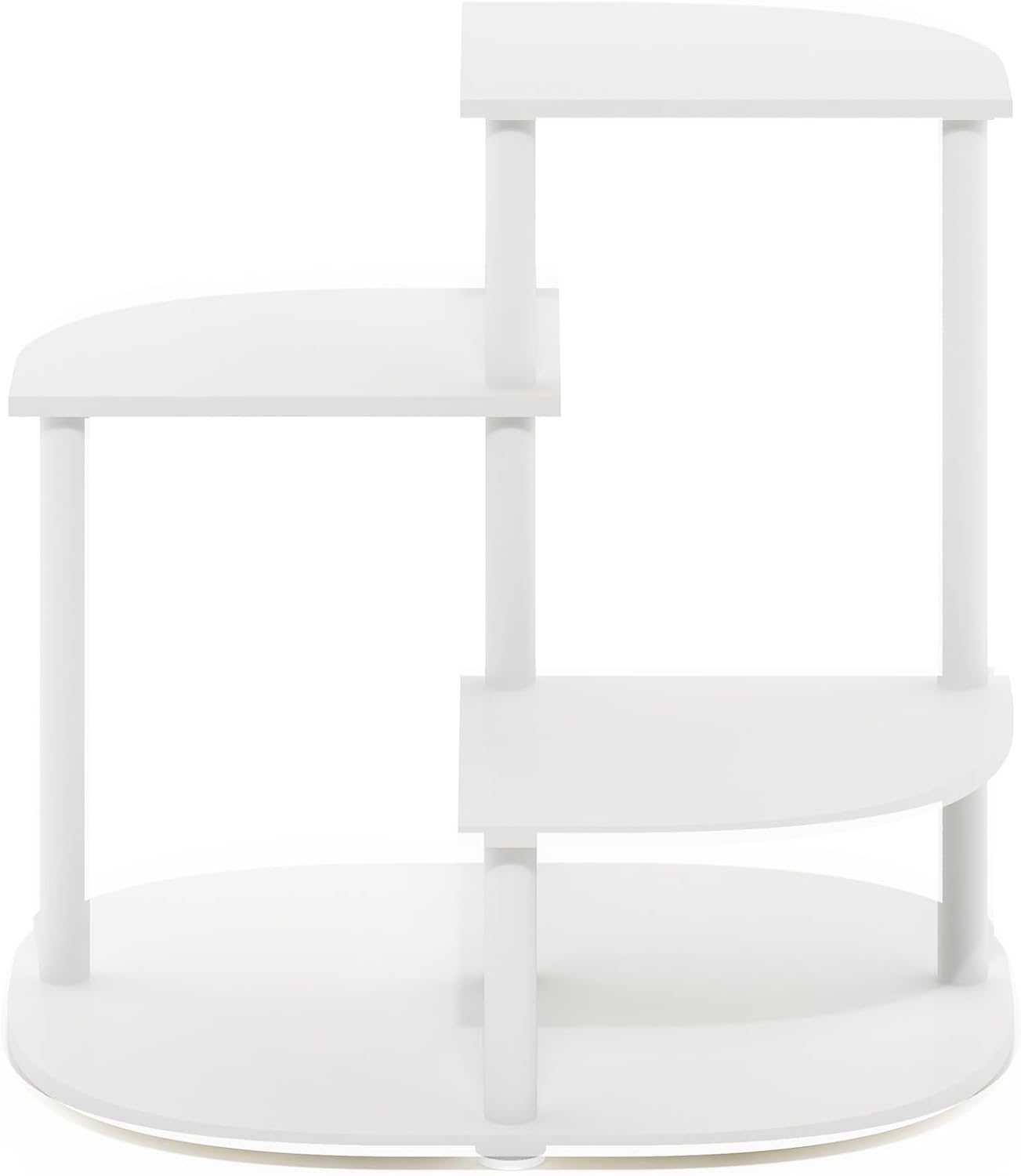 Furinno Celuka – Soporte de 3 niveles para plantas de interior y exterior, estante de esquina para múltiples plantas, blancoblanco virgen