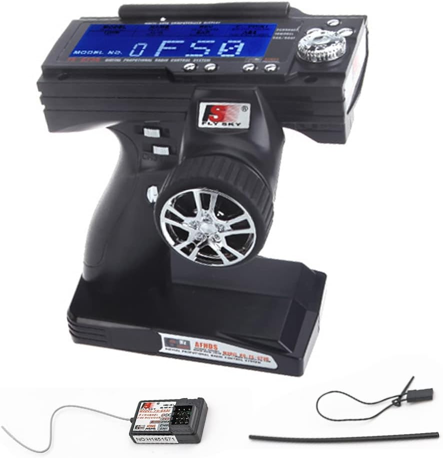 Goolsky Flysky FS-GT3B Transmisor RC 2.4GHz 3 canales control remoto y receptor FS-GR3E para RC coche barco