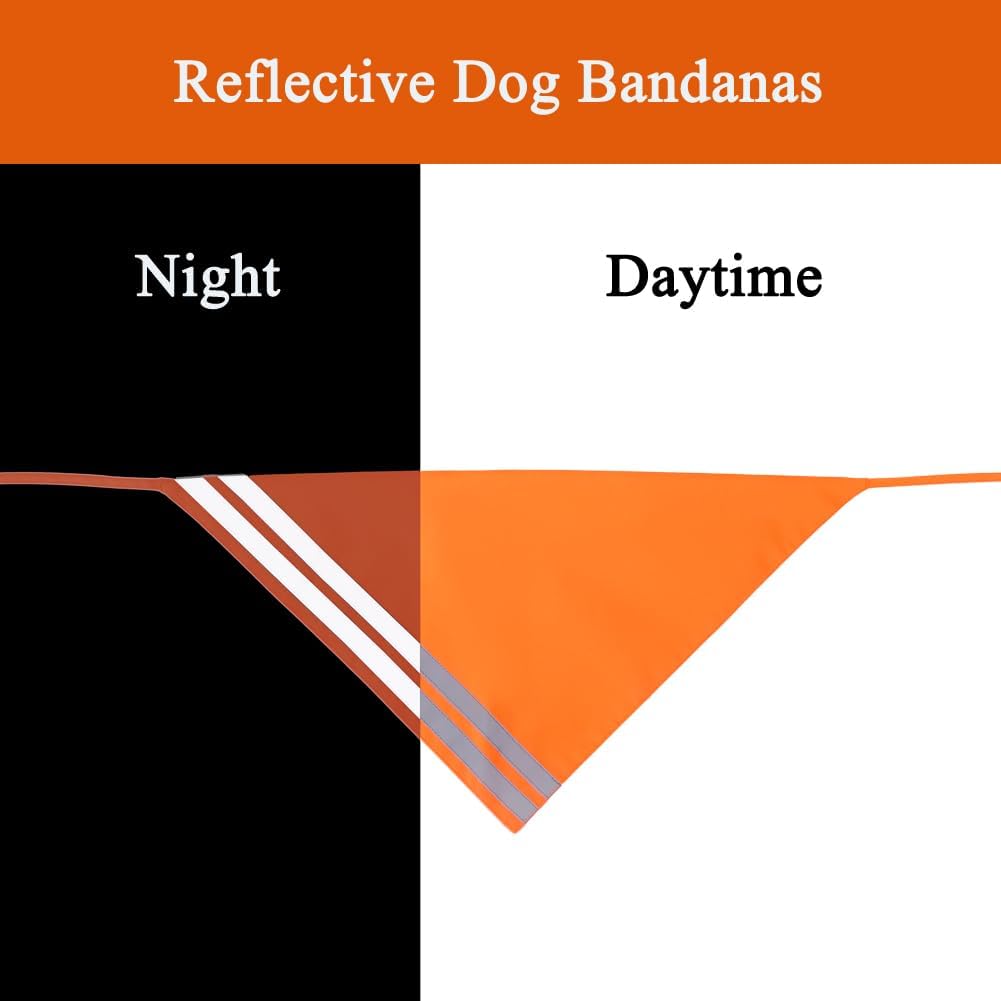 Bandana reflectante para perro, alta visibilidad, seguridad, reversible, triangular, baberos, bufanda, accesorios para caza, caminar