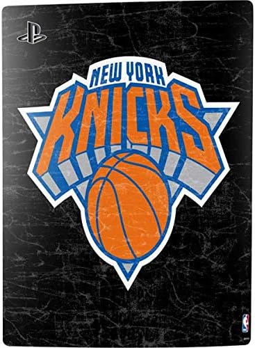 Skinit Calcomanía para juegos compatible con consola y controlador PS5, diseño de logotipo secundario negro de los New York Knicks de la NBA