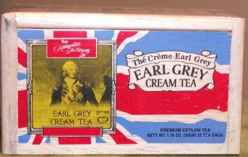 Té crema Earl Grey, 25 bolsas de té selladas en una caja de madera para mayor frescura