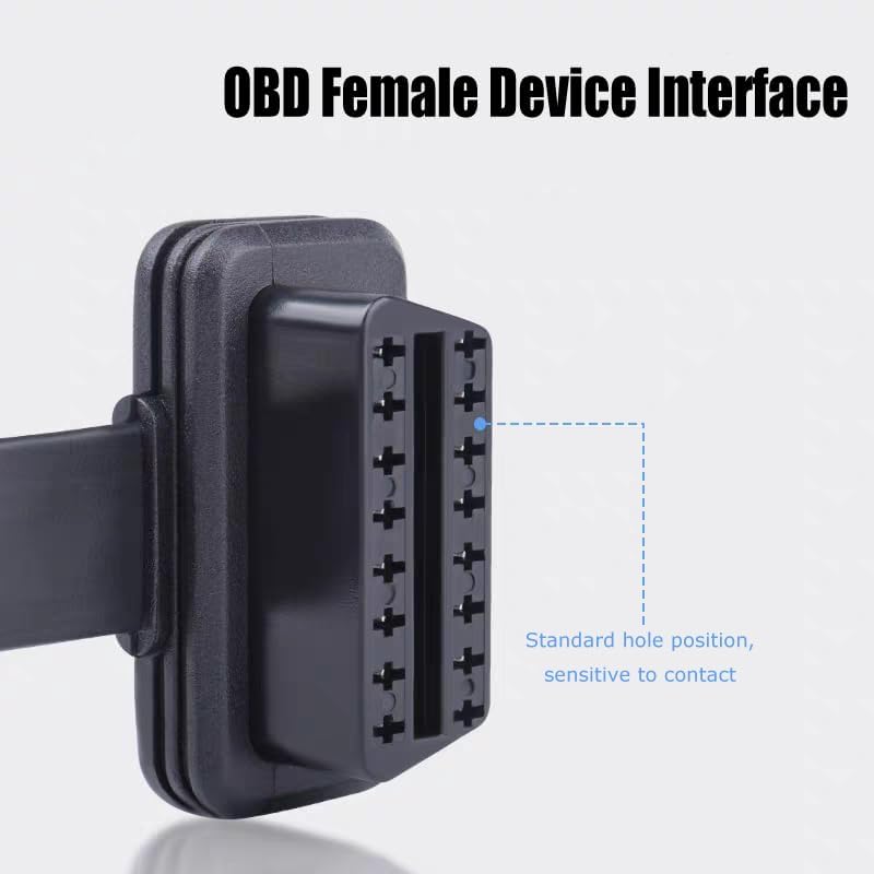 Halokny Cable divisor OBD2, OBD 2 OBD II 16 pines macho a 2 hembras ligero y delgado tipo plano flexible adaptador de cable Y (11.8 in1 pie)