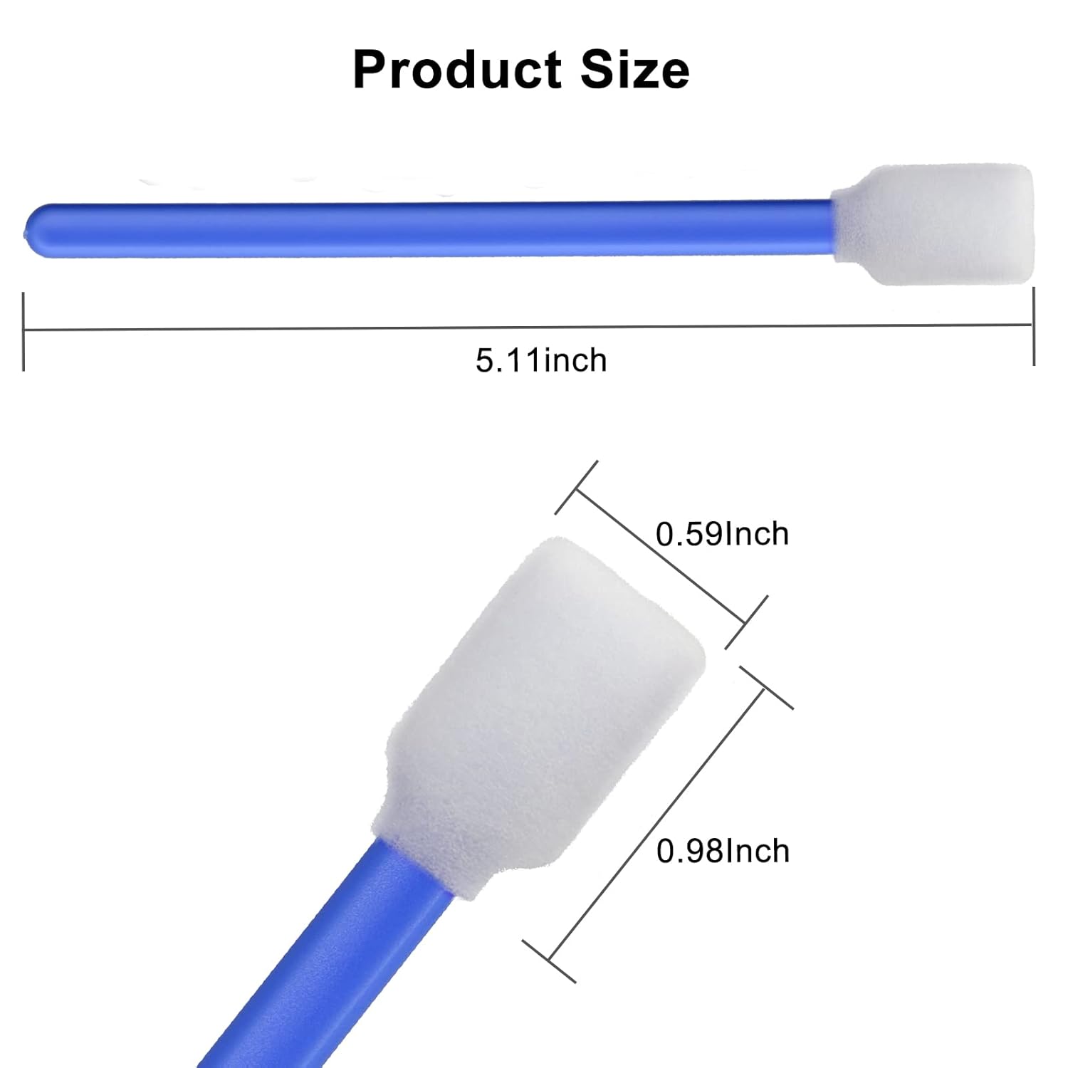 50pcs 5.11 “Square Rectángulo Espuma Limpieza Hisopos Palillos para Solvente Formato Impresora de inyección de tinta Roland Equipo Óptico (azul)