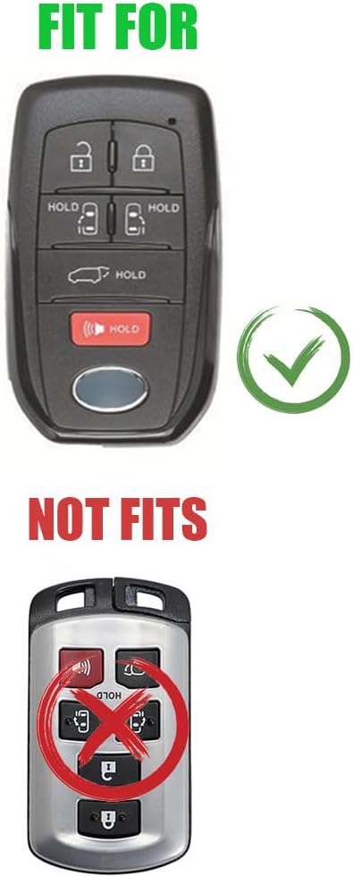 Funda de aleación de zinc compatible con Toyota Sienna 2021 2022 2023 6 botones