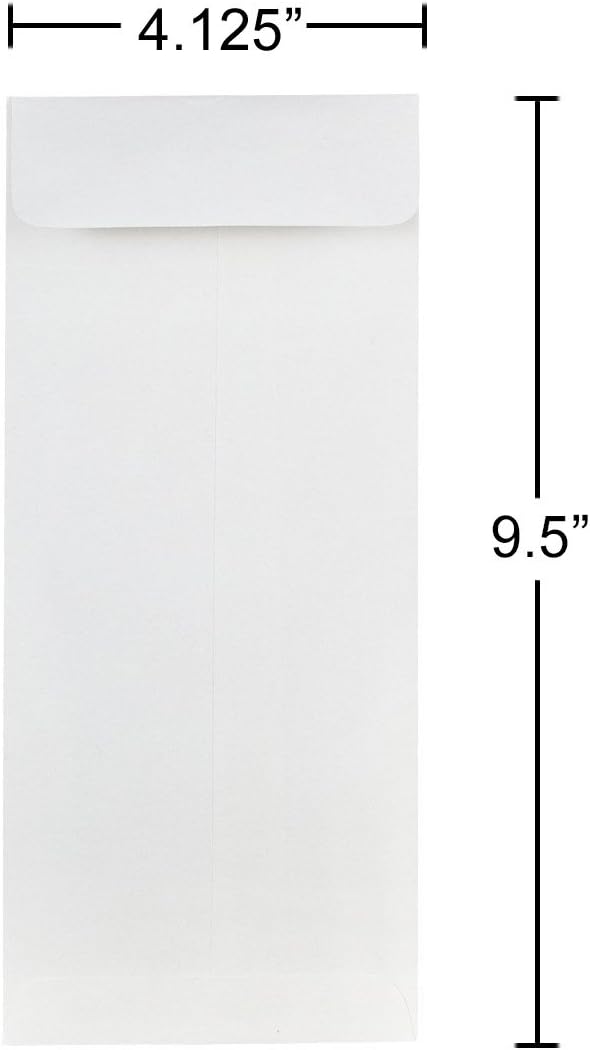 JAM PAPER Sobres Strathmore de negocios #10 Policy Business – 4 18 x 9 12 – Tejido blanco brillante – Paquete de 50 unidades