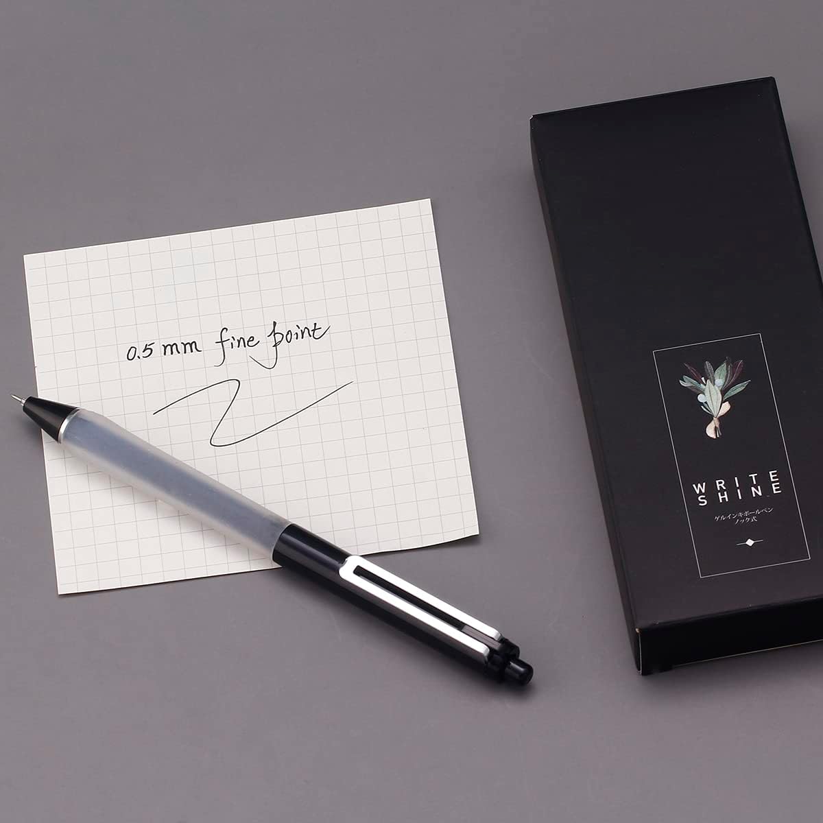 Bolígrafos de gel de punta de aguja con agarre suave, bolígrafos de tinta de secado rápido, tinta negra de punta fina de 0.020in, barril negro, 5
