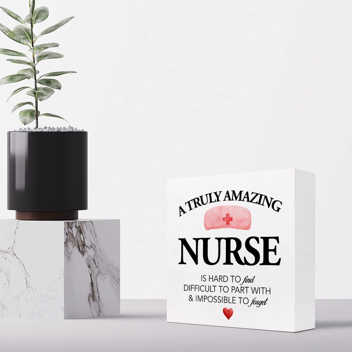A Truly Amazing Nurse is Hard to Find – Letrero de madera para decoración de escritorio, regalo de agradecimiento para enfermera, caja de madera,