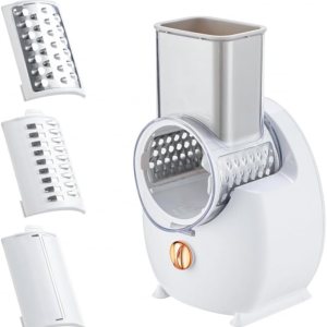 Trituradora eléctrica de quesos con carga tipo C, con un solo toque, rotativa, automática, con 3 accesorios gratuitos para verduras, quesos y Trituradora eléctrica de quesos con carga tipo C, con un solo toque, rotativa, automática, con 3 accesorios gratuitos para verduras, quesos y
