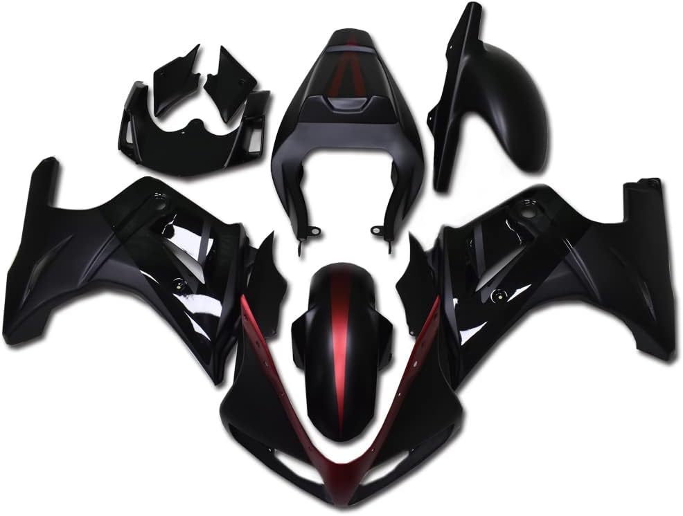 Carenado de plástico negro rojo apto para 2003-2008 SV650 ABS Carrocería nuevo mercado de accesorios Kit de carrocería 2004 2005 2006 2007 Y02