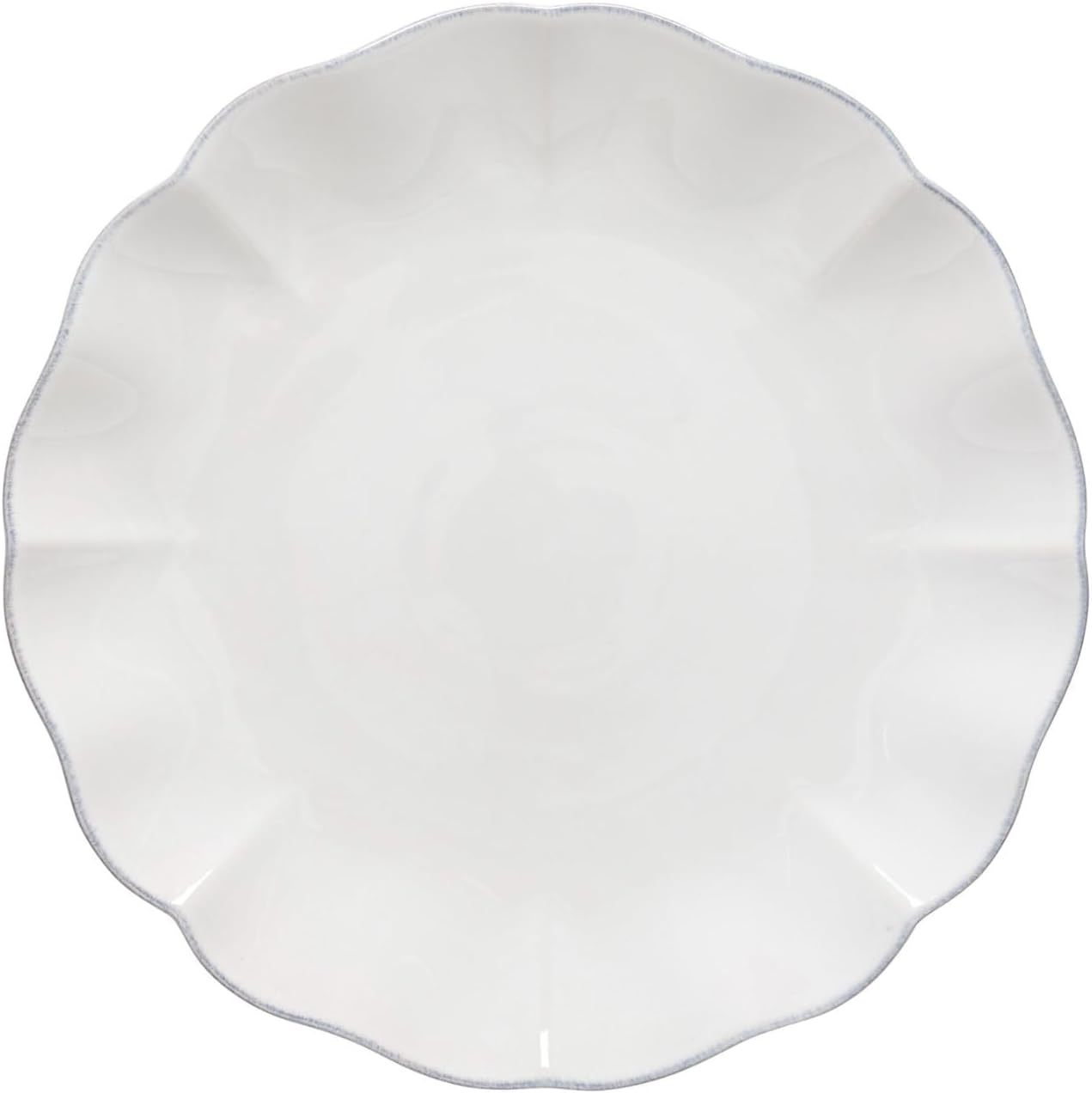 Costa Nova Plato de cerámica de cerámica de 11 pulgadas, colección Rosa, blanco, apto para microondas y lavavajillas, acristalamiento seguro para