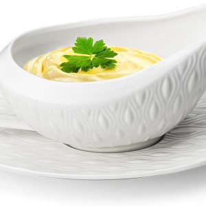 Barco de salsa de porcelana, cuenco de salsa de 16 onzas con platillo para caldo, aderezos de ensalada, crema, leche, pimienta negra (blanco) Barco de salsa de porcelana, cuenco de salsa de 16 onzas con platillo para caldo, aderezos de ensalada, crema, leche, pimienta negra (blanco)