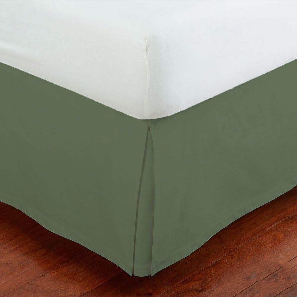 Linen Plus – Falda de cama plisada de lujo de 14.0 pulgadas. De caída plisada, guardapolvos, color sólido.