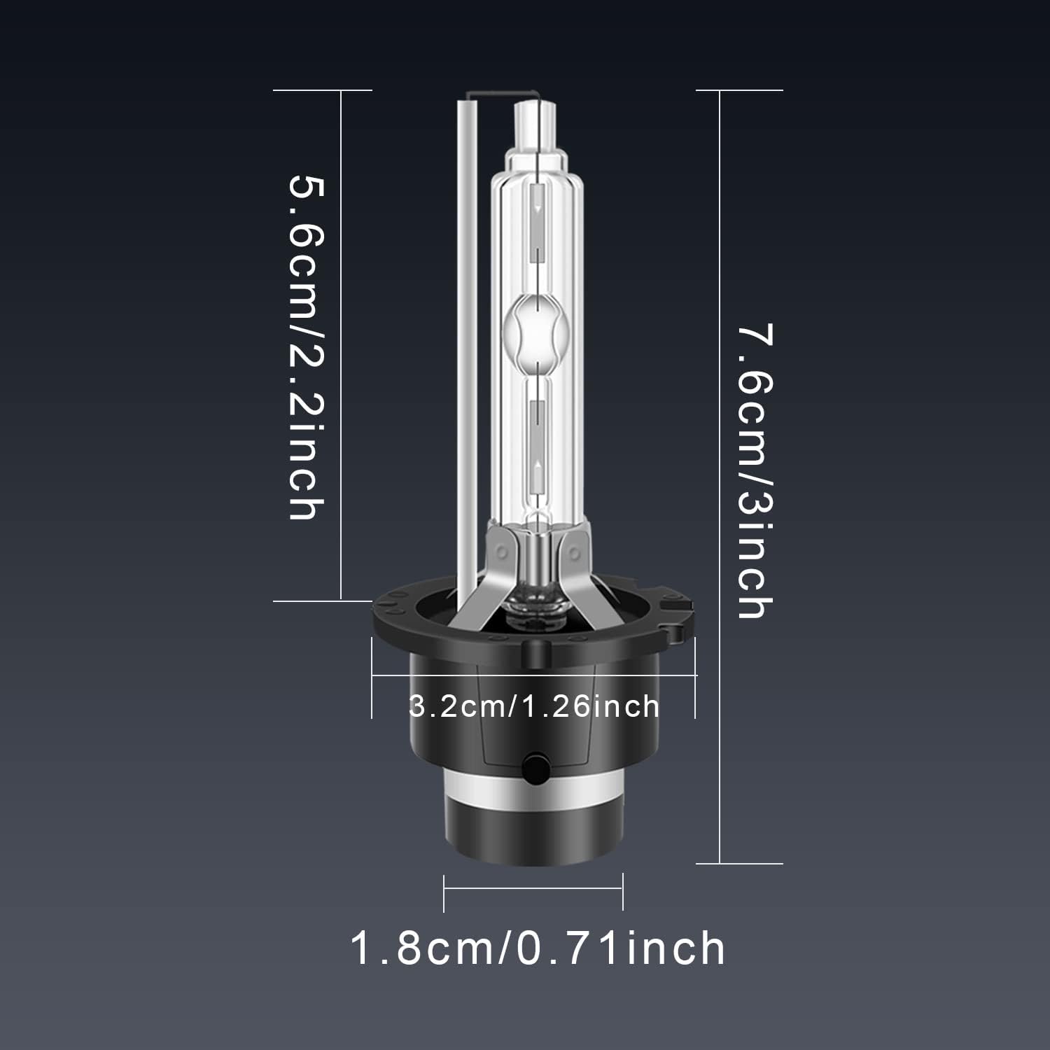 ELECTRONLUMEN D2S HID – Bombillas de xenón para faros delanteros, 35 W, 6000 K, faros delanteros de repuesto de haz alto y bajo, color blanco frío,