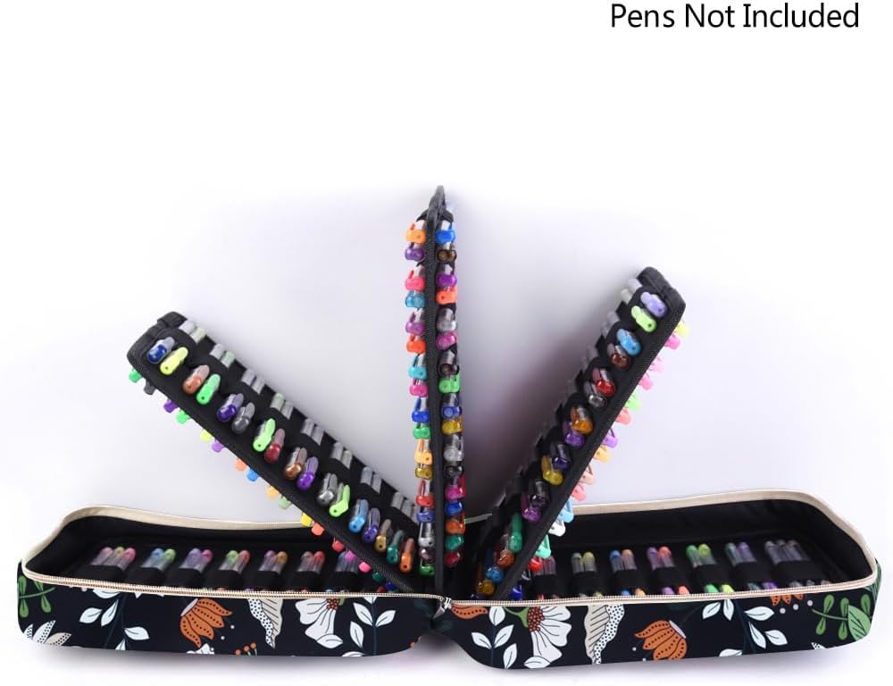qianshan Ranura para estuche para lápices, capacidad para 202 lápices de colores o 136 bolígrafos de gel con cierre de cremallera, organizador de