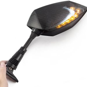 KiWAV Lucifer – Espejos de carbono para motocicleta, doble LED, efecto secuencial, carenado, compatible con Ducati Panigale KiWAV Lucifer – Espejos de carbono para motocicleta, doble LED, efecto secuencial, carenado, compatible con Ducati Panigale