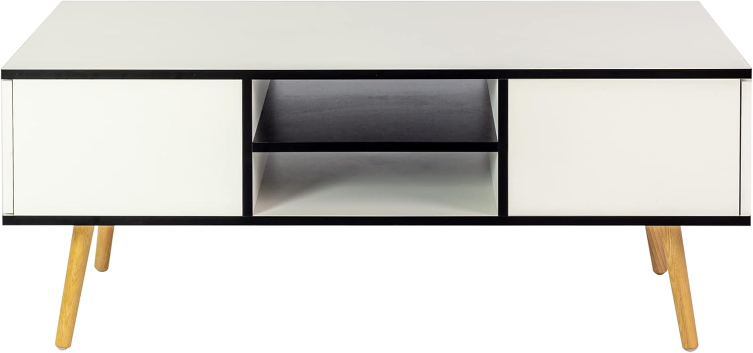 Mesa auxiliar para sala de estar, mesa de computadora con 2 cajones, mesa de soporte de TV con compartimento oculto y estante de almacenamiento para