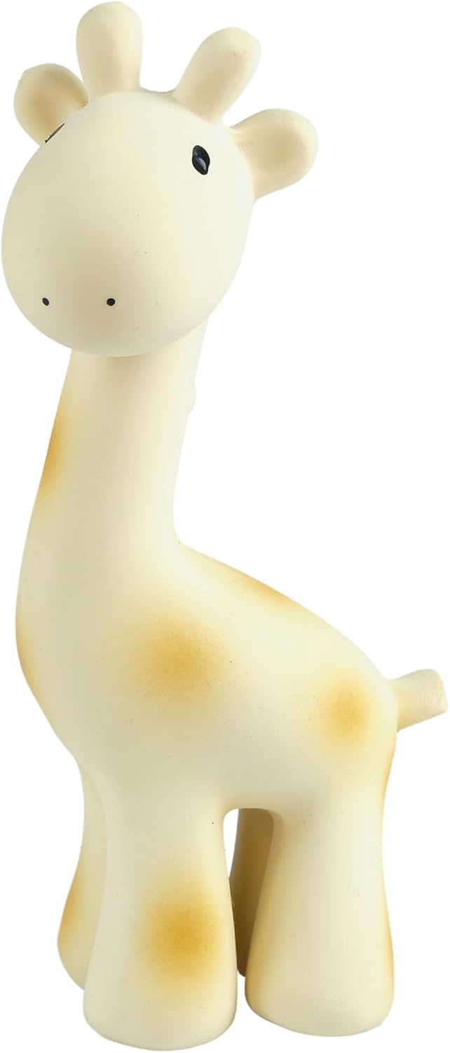 Tikiri Toys – Sonajero de jirafa de goma, mordedor y juguete de baño, caucho natural orgánico, a partir de 6 meses