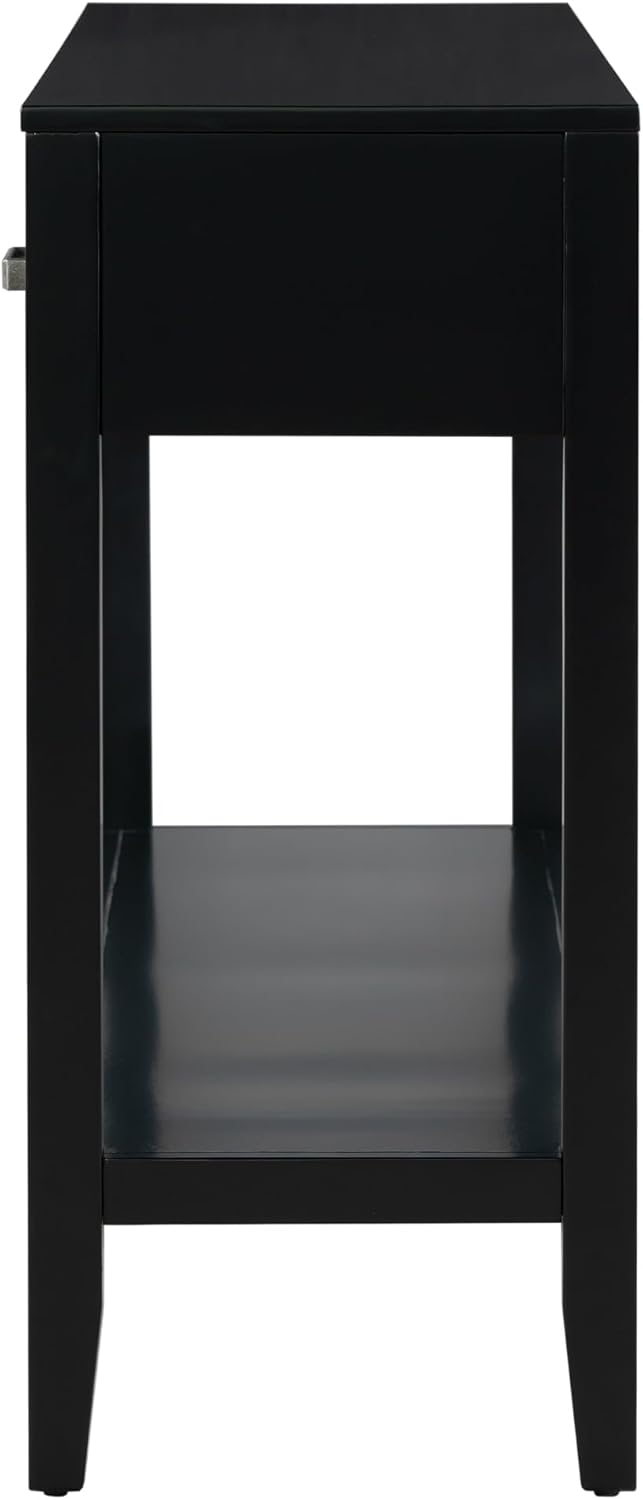 Moderna mesa consola de 3 cajones con 1 estante, mesa auxiliar de madera maciza para pasillo, sala de estar, vestíbulo, pasillo, fácil de montar