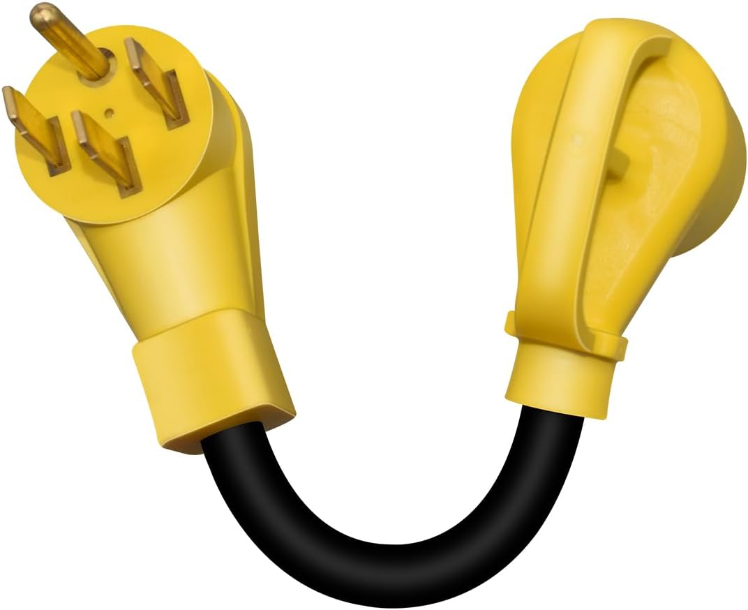 Cable adaptador de generador NEMA 14-50P a TT-30R RV de 0.3M1ft, enchufe de 4 clavijas de 14-50p con vástago manual, TT-30R 3 agujeros con línea de