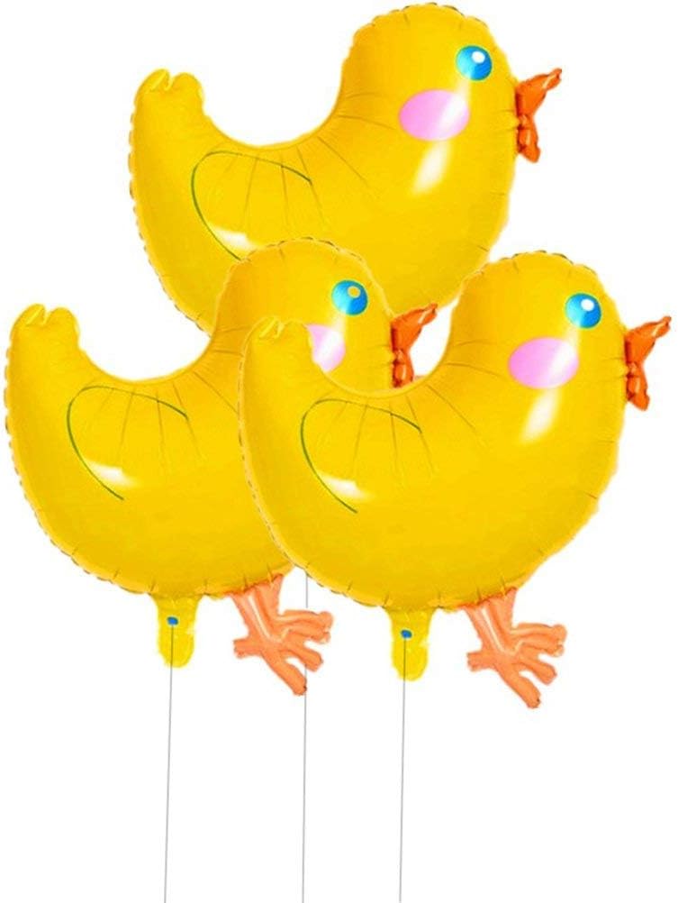 BinaryABC Globo de aluminio Mylar de pollo, decoraciones de fiesta de cumpleaños de Pascua, 5 piezas