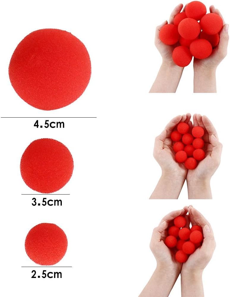 10 Uds 1.0 in1.4 in1.8 in Pelotas de esponja roja Bola de esponja mágica Bola de esponja de primer plano Accesorios de esponja de juguete de comedia