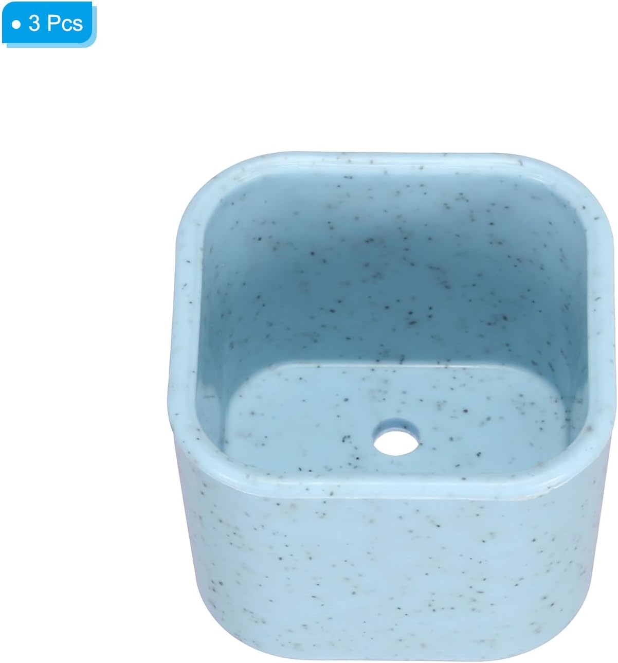 PATIKIL Maceta para suculentas con orificio de drenaje de 2 pulgadas, paquete de 3 macetas cuadradas de resina de plástico para interiores y