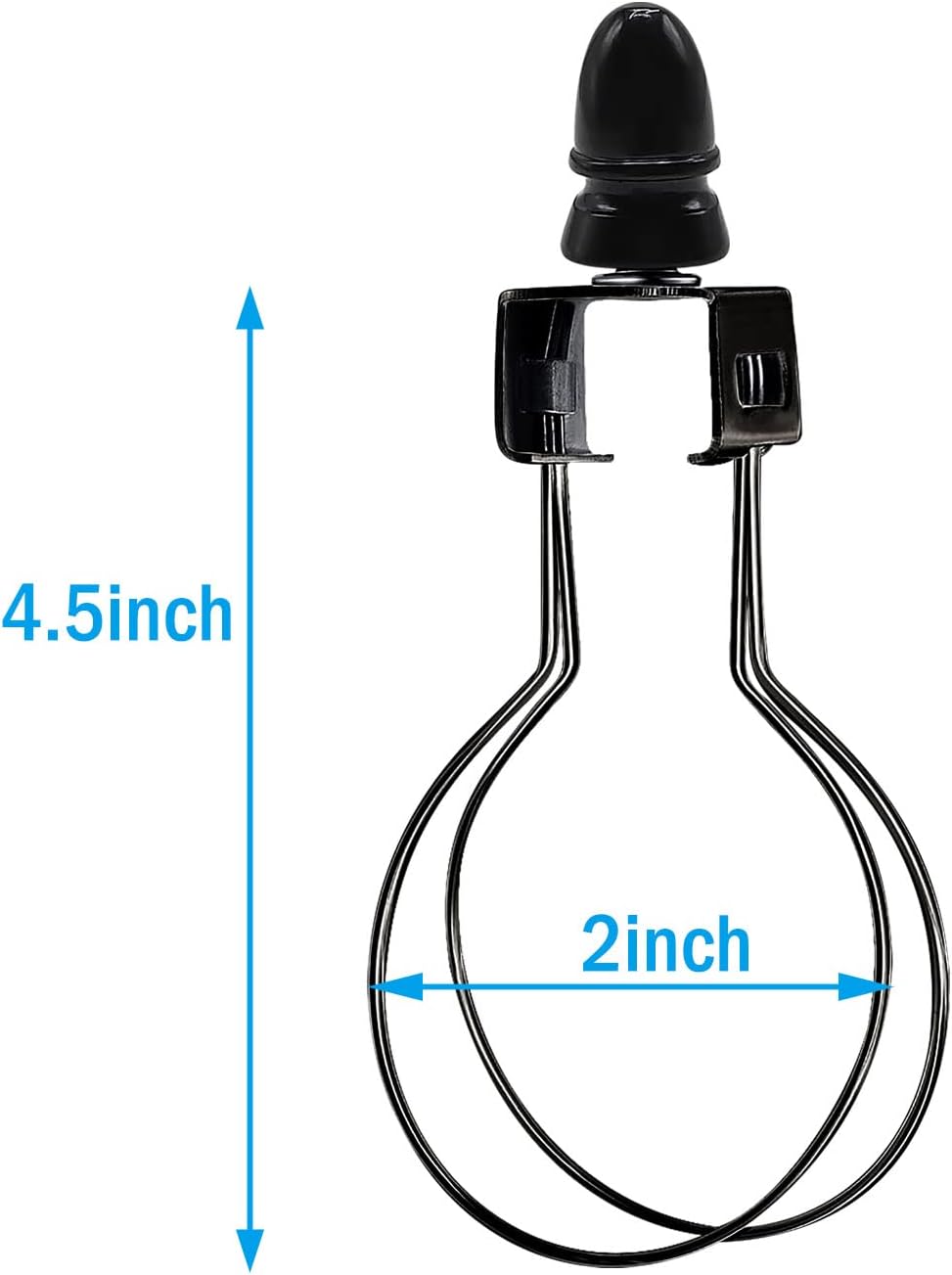ECUDIS Paquete de 2 adaptadores para pantalla de lámpara con clip, color negro