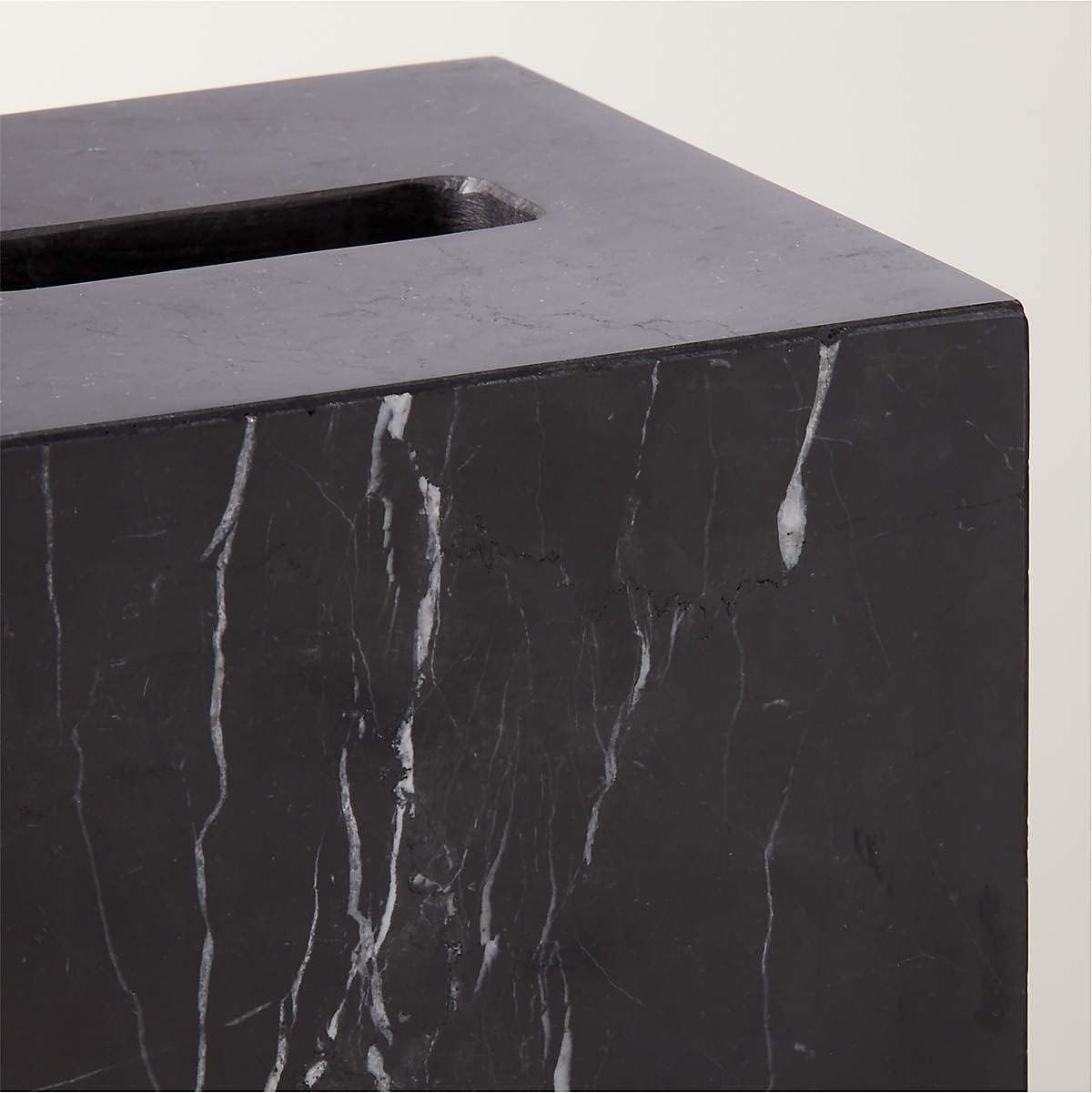 Juego de accesorios de baño de mármol negro (soporte para caja de paños)