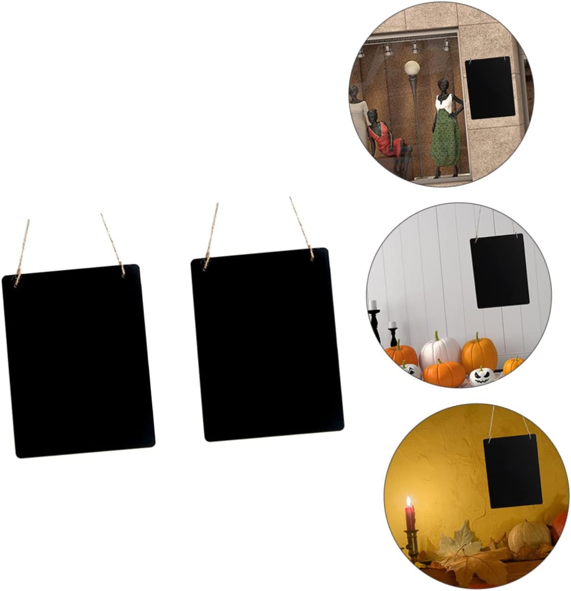 Didiseaon 2 unids Pizarra de madera colgante de pizarra de tiza para brillo de labios, decoración de pizarra, letreros de pizarra de madera, pizarra