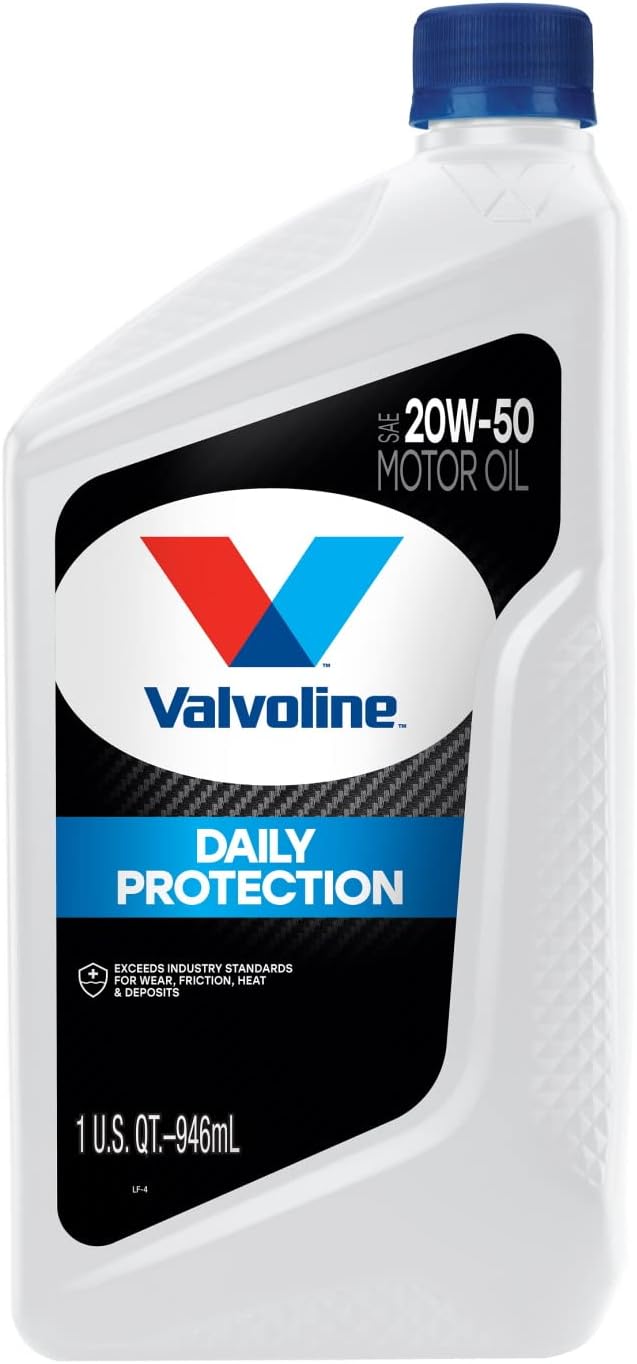 Valvoline – Aceite de motor Daily Protection convencional, 20W-50, protección diaria, 1cuarto de galón (paquete de 6unidades), el embalaje puede
