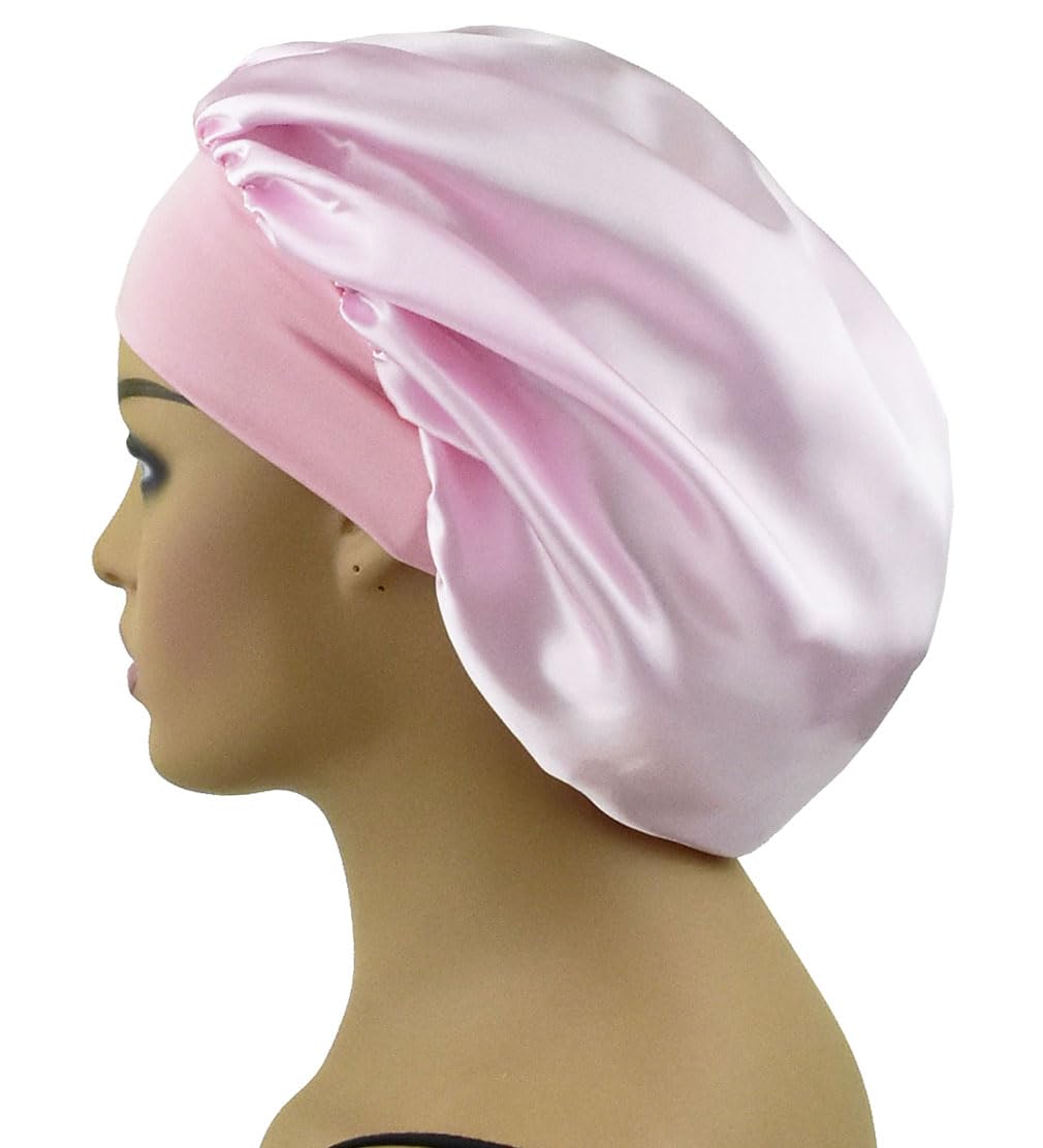 Gorro de satén para dormir, cubierta de cabello rizado, gorro de seda para dormir para mujeres, gorro de seda para dormir, gorra de noche de banda