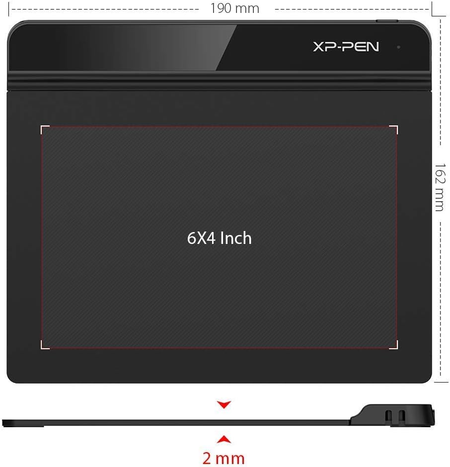 XP-PEN StarG640 – Tableta gráfica digital de 6 x 4 pulgadas, tableta ultrafina con 8192 niveles de lápiz capacitivo sin batería, compatible con