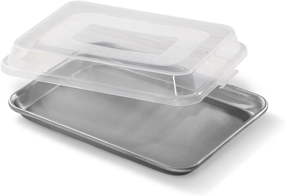 Artisan Professional Classic – Juego de bandejas de aluminio para hornear con hoja de 13 x 9.5 pulgadas y cubierta