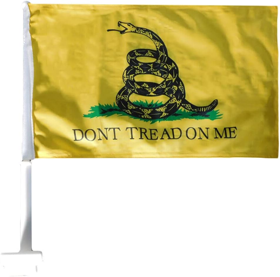 Premium 12 Pack Gadsden DTOM Rough Tex Knit Double Sided 11″x18″ Car Flag