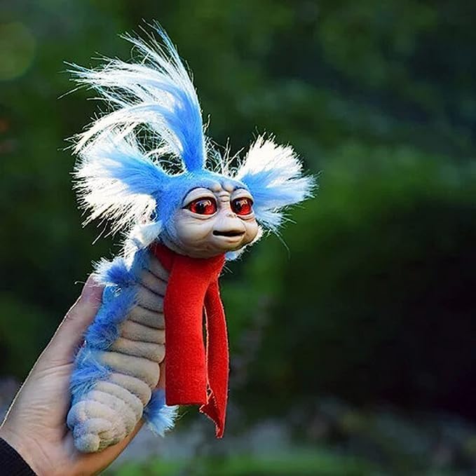 Gusano del laberinto de película, gusano del laberinto, gusano hecho a mano del laberinto de peluche, regalo para Navidad, Halloween, cumpleaños