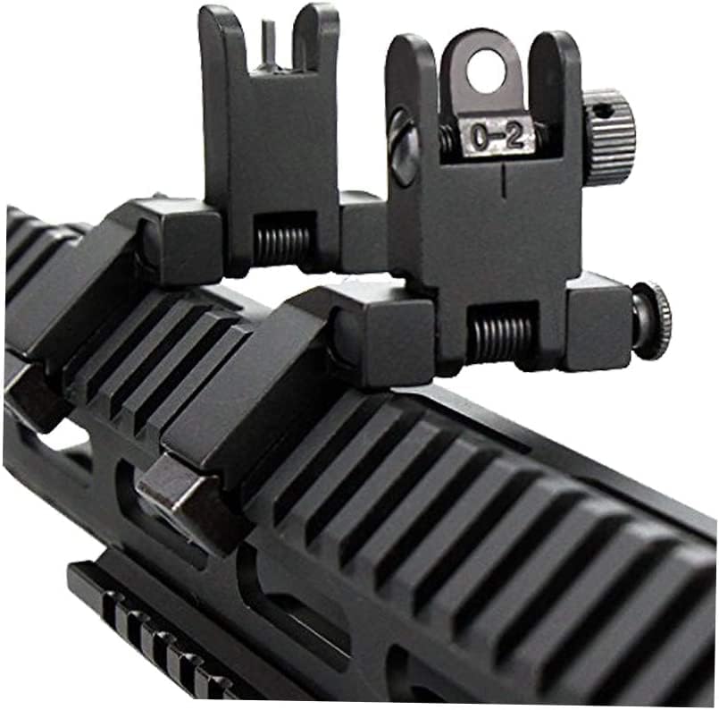 45 Degree Offset Flip Up Sight Low Profile Design Rapid Transition Front and Rear flip up Sights s-i-g-h-t with 3 and 5 Pieces Slot