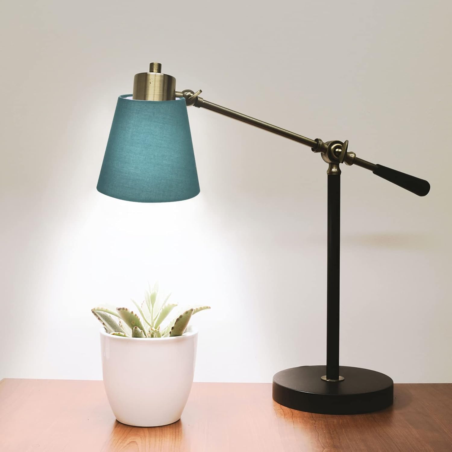 LALAFINA Decoración del hogar, 1 unidad, pantalla de tela, pantalla de lámpara pequeña, pantalla de barril con clip para lámpara de mesa y luz de