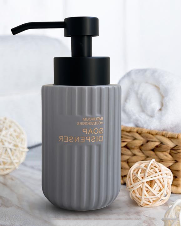 Dispensador de jabón espumoso de 11.5 onzas para baño, dispensador de jabón de espuma de cocina, botella de espuma moderna recargable, dispensador