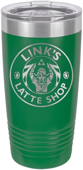 Legendary Hero Warrior Princess Royalty Fantasy Latte Coffee Shop Video Game Parody – Taza aislada al vacío con tapa transparente con grabado láser