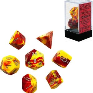 Chessex CHX26450 Juego de dados Géminis rojo-amarilloplateado, talla única, multicolor Chessex CHX26450 Juego de dados Géminis rojo-amarilloplateado, talla única, multicolor