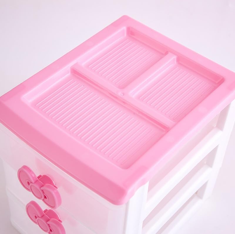 Mini organizador de cajones de plástico de varias capas, lindo organizador de cajones, cómodas de plástico Kawaii con cajones, bonitos cajones de