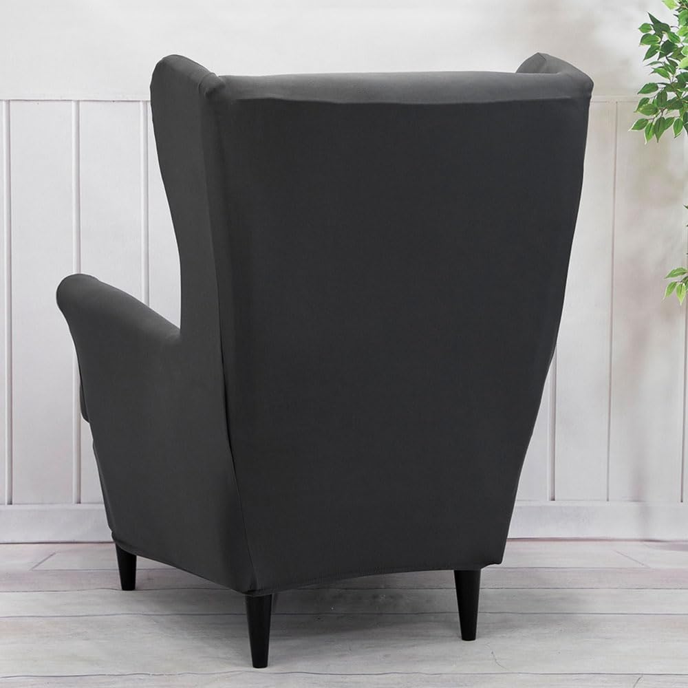 Funda para silla Wingback, 2 piezas, fundas para silla con respaldo de ala, lavables, elásticas, fundas para silla con respaldo de ala con brazos