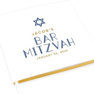 Andaz Press Libro de invitados personalizado de BarBat Mitzvah con detalles dorados, 120 páginas Art Deco personalizadas, álbum de fotos de tapa Andaz Press Libro de invitados personalizado de BarBat Mitzvah con detalles dorados, 120 páginas Art Deco personalizadas, álbum de fotos de tapa