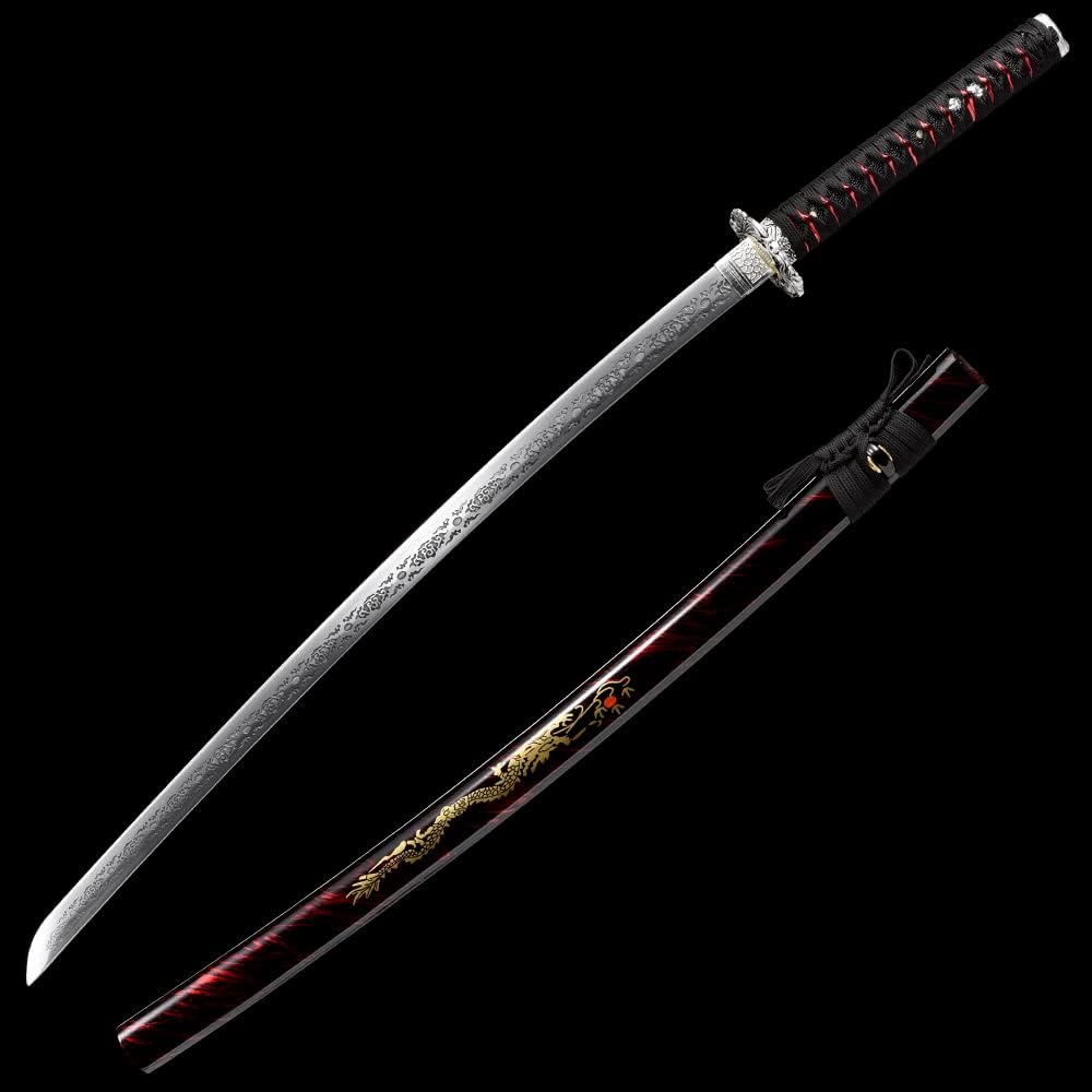 10451065 acero de alto carbono, Hademade espada samurai tradicional forjada a mano templada por calor, espada samurái tradicional, espada katana