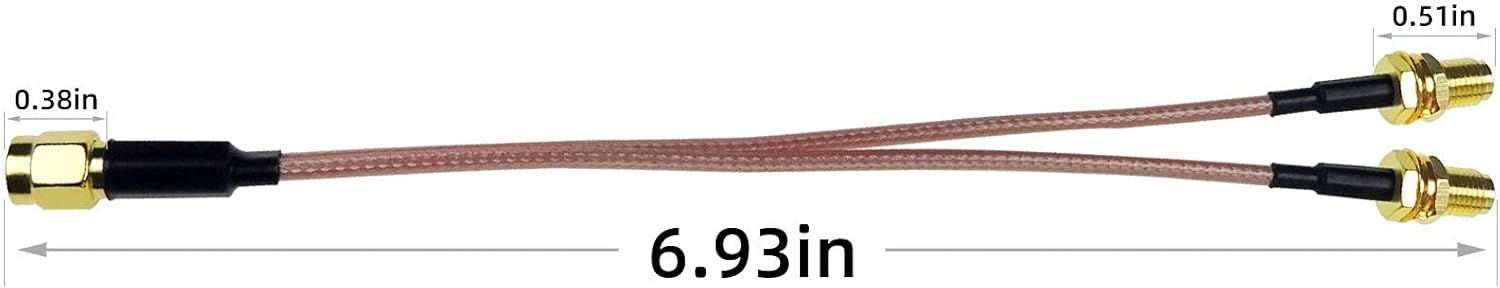 Goupchn Cable divisor SMA macho a doble SMA hembra Cable divisor RG316 Y Cable divisor 4G LTE Antena Adaptador Cable Divisor 50 Ohm 6.7 in