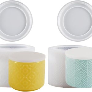 Yalulu 4 moldes de resina de caja, moldes de joyería con tapa, moldes de epoxi de silicona para botella de almacenamiento, portavelas, contenedor de Yalulu 4 moldes de resina de caja, moldes de joyería con tapa, moldes de epoxi de silicona para botella de almacenamiento, portavelas, contenedor de