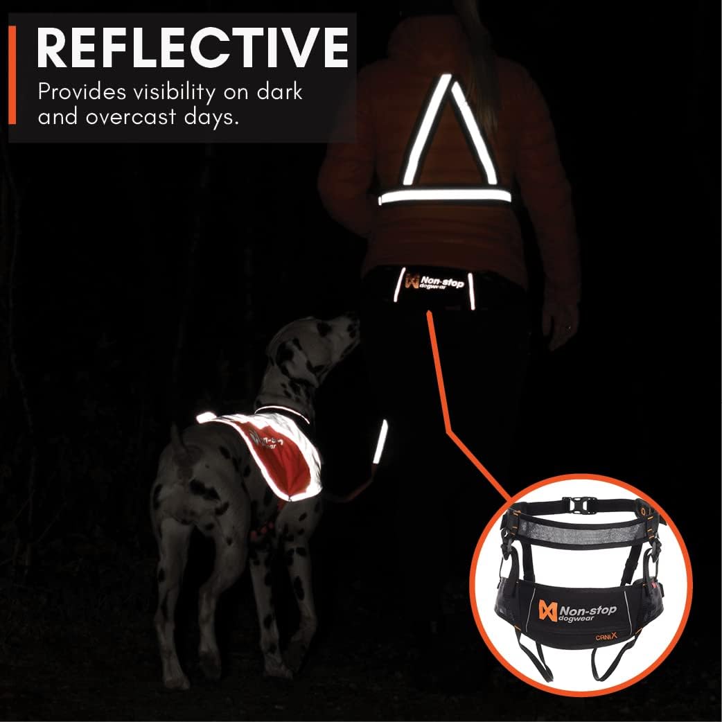 Non-stop dogwear CaniX Cinturón manos libres para perro Canicross. Cómodo cinturón para correr y entrenar perros. Negro, talla S