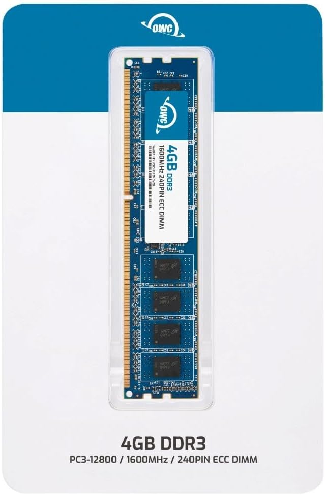 OWC 4GB DDR3 1600 PC3-12800 CL11 1Rx8 240-pin 1.5V ECC sin búfer DIMM módulo RAM Actualización para equipos de escritorio seleccionados, estaciones