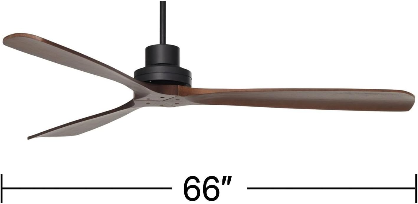 Casa Vieja Delta-Wing XL DC – Ventilador de techo industrial moderno de 66 pulgadas con control remoto negro mate nogal oscuro para sala de estar,