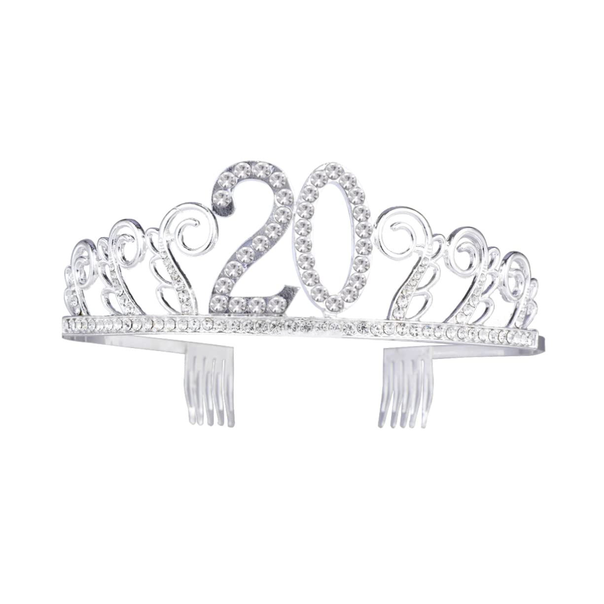 minkissy 1 Set 20 Happy 20th Birthday Tiara Birthday Rhinestone Crystal Birthday Party Etiquette Belt 20th Birthday Headband 20th Bday Sash